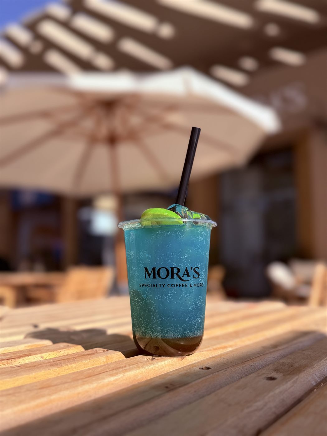 Mora's signature blue drink